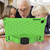 For iPad mini 5 / 4 / 3 / 2 /1 Honeycomb Design EVA + PC Four Corner Anti Falling Flat Protective Shell With Straps(Green+Black)