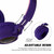 BT028C Cute Cat Ear Bluetooth 5.0 Headphones Foldable On-Ear Stereo Wireless Headset Headphone with Mic / LED Light / FM Radio / TF Card(Purple)