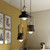 Wood Grain Creative Simple Personality Restaurant Chandelier Single Head Study Bedroom Macaron Bar Small Lamp without Light Source, Size:M(Blue)
