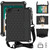 For iPad Air / Air 2 / Pro 9.7 / iPad 9.7 (2017) /  iPad 9.7 (2018) Honeycomb Design EVA + PC Four Corner Shockproof Protective Case with Straps(Black+Black)