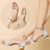 Wild Word Buckle Sandals Female Student Square with Sandals, Size:39(Silver)