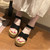 Sloppy Platform Suede Sandals, Shoes Size:36(Black)