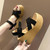 Sloppy Platform Suede Sandals, Shoes Size:36(Black)