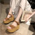 Sloppy Platform Suede Sandals, Shoes Size:36(Black)