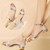 Wild Word Buckle Sandals Female Student Square with Sandals, Size:37(Gold)