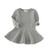 Spring and Autumn Female Babies Cotton Sanded Lotus Leaf Large Swing Skirt Dress(Gray)