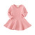 Spring and Autumn Female Babies Cotton Sanded Lotus Leaf Large Swing Skirt Dress(Gray)