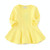 Spring and Autumn Female Babies Cotton Sanded Lotus Leaf Large Swing Skirt Dress(YELLOW)