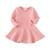 Spring and Autumn Female Babies Cotton Sanded Lotus Leaf Large Swing Skirt Dress(YELLOW)