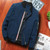 Men Zipper Jacket Male Casual Streetwear Hip Hop Slim Fit Pilot Coat Men Clothing, Size: XXXXL(Dark Blue)