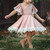 Girls Lace Princess Dress Trumpet Sleeve Three-dimensional Flower Dress, Kid size:110cm(Pink)