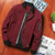 Men Zipper Jacket Male Casual Streetwear Hip Hop Slim Fit Pilot Coat Men Clothing, Size: XXL(Wine Red)