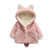 Winter Children Cartoon Animal Shape Plus Velvet Warm Hooded Jacket, Kid Size:80cm(Pink)