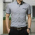 Men Business Shirt Short Sleeves Turn-down Collar Shirt, Size:M(Gray)