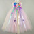 Girl Pastel Flower Children Dress Fluffy Tulle Children Wedding Evening Dress, Hppropriate Height:90cm(Pink)