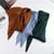 Ladies Retro Style Pleated Diamond Square Scarf Silk Scarf, Length: 70cm(Caramel)