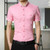 Men Business Shirt Short Sleeves Turn-down Collar Shirt, Size:XXXXXL(Pink)