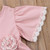 Girls Lace Princess Dress Trumpet Sleeve Three-dimensional Flower Dress, Kid size:90cm(Pink)