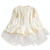 Winter Girls Knit Long Sleeve Sweater Organza Dress Evening Dress, Size:130cm(White  )