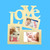 2 PCS Children DIY Wooden Siamese Letters White Embryo Snowflake Mud Photo Frame, Frame size: 19.5cmx16.5cm