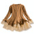 Winter Girls Knit Long Sleeve Sweater Organza Dress Evening Dress, Size:120cm(Khaki)