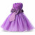 Pink Girls Sleeveless Rose Flower Pattern Bow-knot Lace Dress Show Dress, Kid Size: 120cm