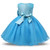Blue Girls Sleeveless Rose Flower Pattern Bow-knot Lace Dress Show Dress, Kid Size: 120cm Blue Girls Sleeveless Rose Flower Pattern Bow-knot Lace Dress Show Dress, Kid Size: 120cm