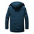 Men Long Style Warm Cotton Clothing (Color:Black Size:XXXL)