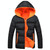 Stylish Slim Men Hooded Cotton Coat, Size:XXL(Black + Orange)(Black + Orange)