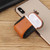 Colour-matching Flip-over Leather Earphones Shockproof Protective Case for Apple AirPods 1 / 2(Coffee)
