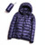 Casual Ultra Light White Duck Down Jacket Women Autumn Winter Warm Coat Hooded Parka, Size:XXXL(Navy Blue)