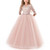 Girls Party Dress Children Clothing Bridesmaid Wedding Flower Girl Princess Dress, Height:150cm(Pink)