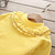Spring Girls Solid Color Lace Round Neck Bottoming Shirt Children Clothing, Height:130cm(Yellow)