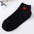 10 Pairs Cute Socks Women Red Heart Pattern Soft Breathable Cotton Socks Ankle-High Casual Comfy Socks(Black body red heart)