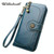 Vintage Button Phone Purses Women Wallets Female Purse Leather Brand Retro Ladies Long Zipper Woman Wallet Card Clutch(Short orange)