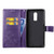 Lucky Clover Pressed Flowers Pattern Leather Case for OnePlus 6T, with Holder & Card Slots & Wallet & Hand Strap (Purple)