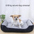 Dog Bone Pattern Big Soft Warm Kennel Pet Dog Cat Mat Blanket, with Rattan Mat & Blanket Size: S, 604515cm (Grey White)