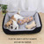 Dog Bone Pattern Big Soft Warm Kennel Pet Dog Cat Mat Blanket, with Rattan Mat & Blanket Size: S, 604515cm (Grey White)