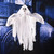 Flying Hanging Ghost Scary Sound and Moving for Halloween Decorations (White)