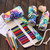 36 Slots Starry Sky Print Pen Bag Canvas Pencil Wrap Curtain Roll Up Pencil Case Stationery Pouch