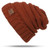 CC Letter Solid Color Wool Hats Concise Knitting Hat(Brown)