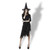 Black Irregular Long Skirt Exit Halloween Costume Cosplay Show Witchcraft Dress, XL, Chest: 98cm, Waistline: 80cm, Skirt Length: 110cm