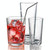 4 PCS Reusable Stainless Steel Drinking Straw + Cleaner Brush Set Kit,  215*8mm(Silver)