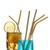 5 PCS Reusable Stainless Steel Straight Drinking Straw + Cleaner Brush Set Kit,  215*8mm(Black)