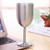 New Fashion Stainless Steel Vacuum Cup Red Wine Cocktail Goblet Creative Gift(Silver)