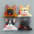 2 PCS Home Decoration Originality French Bulldog Tie 3D Fridge Paste, NO Magnetic