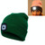 Unisex Warm Winter Polyacrylonitrile Knit Hat Adult Head Cap with 4 LED Lights(Dark Green)