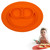 Smile Style One-piece Round Silicone Suction Placemat for Children, Built-in Plate and Bowl (Orange)