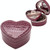 Two-layer Heart Shape Small Jewelry Box Synthetic Leather Rings and Earrings Mirrored Travel Storage Case(Purple)