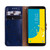 Business Style Oil Wax Texture Horizontal Flip Leather Case for Galaxy J6 (EU Version) (2018), with Holder & Card Slots & Wallet (Blue)